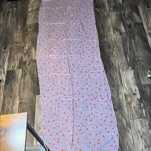 Coach Floral lilac Scarf with Red Flower Print